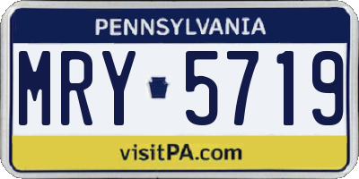 PA license plate MRY5719