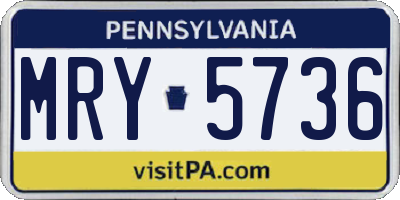 PA license plate MRY5736