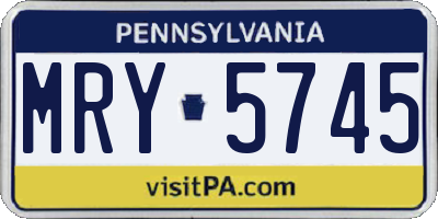 PA license plate MRY5745