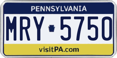 PA license plate MRY5750