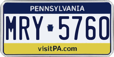 PA license plate MRY5760
