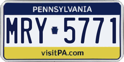 PA license plate MRY5771