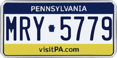 PA license plate MRY5779