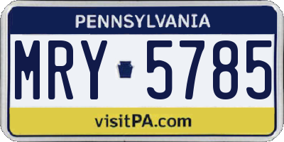 PA license plate MRY5785