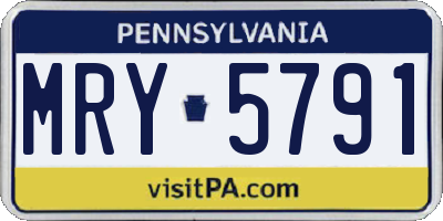 PA license plate MRY5791