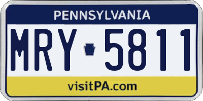 PA license plate MRY5811