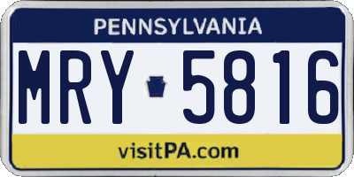 PA license plate MRY5816