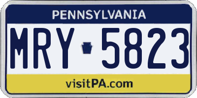 PA license plate MRY5823