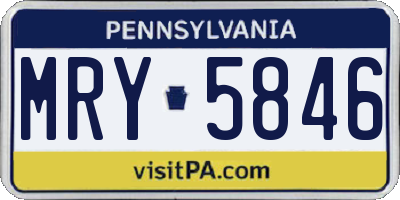 PA license plate MRY5846