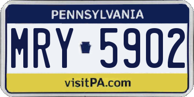 PA license plate MRY5902