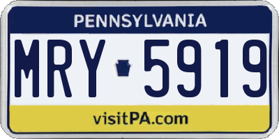 PA license plate MRY5919