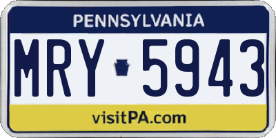 PA license plate MRY5943