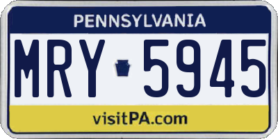 PA license plate MRY5945