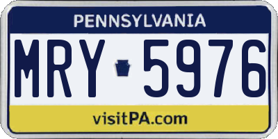 PA license plate MRY5976