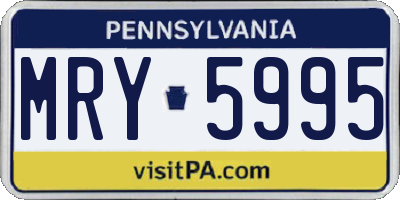 PA license plate MRY5995
