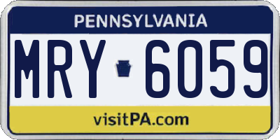 PA license plate MRY6059