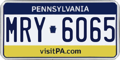 PA license plate MRY6065