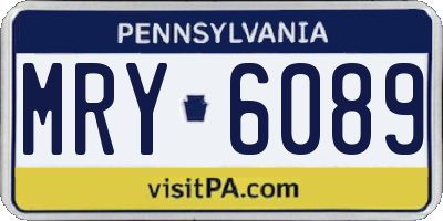 PA license plate MRY6089