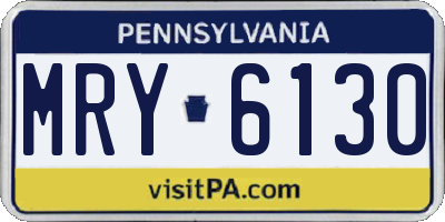 PA license plate MRY6130