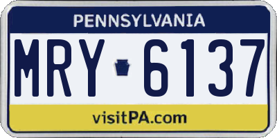 PA license plate MRY6137