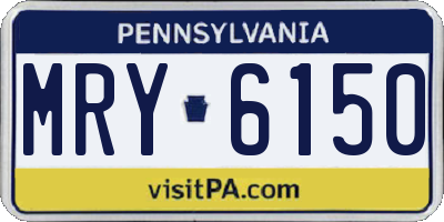 PA license plate MRY6150