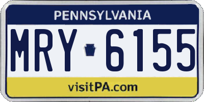 PA license plate MRY6155