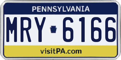 PA license plate MRY6166
