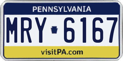 PA license plate MRY6167