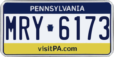 PA license plate MRY6173