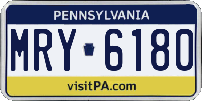 PA license plate MRY6180
