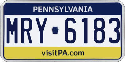 PA license plate MRY6183
