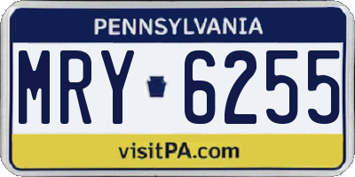 PA license plate MRY6255