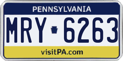 PA license plate MRY6263