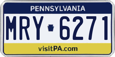 PA license plate MRY6271
