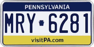 PA license plate MRY6281