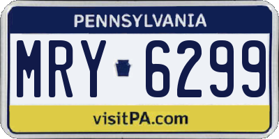 PA license plate MRY6299
