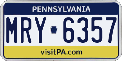 PA license plate MRY6357