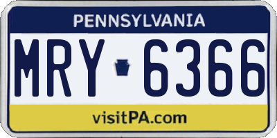 PA license plate MRY6366
