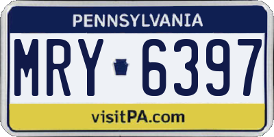 PA license plate MRY6397