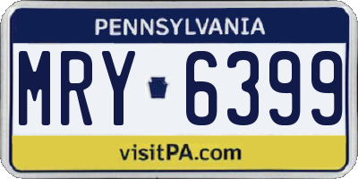 PA license plate MRY6399