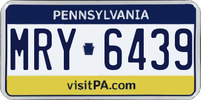 PA license plate MRY6439