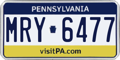 PA license plate MRY6477