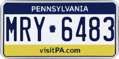 PA license plate MRY6483