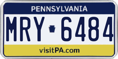 PA license plate MRY6484