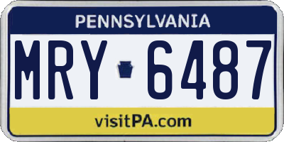 PA license plate MRY6487