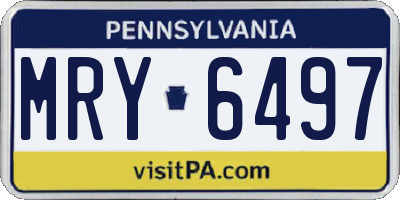 PA license plate MRY6497