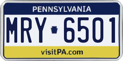 PA license plate MRY6501