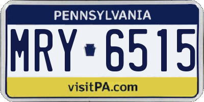 PA license plate MRY6515