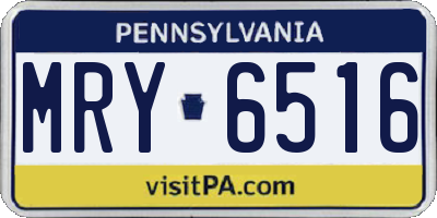 PA license plate MRY6516