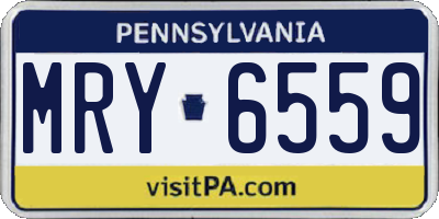 PA license plate MRY6559